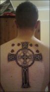 celtic cross and clover tattoo